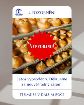 Letos vyprodáno. Děkujeme za neuvěřitelný zájem!!! ✨ Upřímně? Takový nápor objednávek jsme letos opravdu nečekali. Naše...
